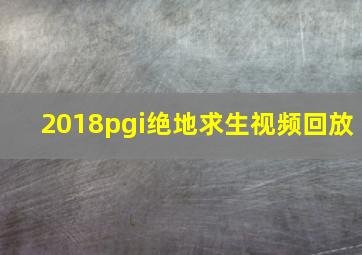 2018pgi绝地求生视频回放