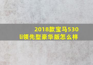 2018款宝马530li领先型豪华版怎么样