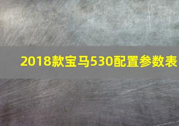 2018款宝马530配置参数表