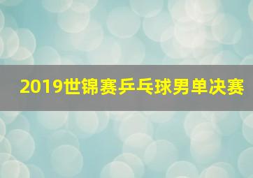 2019世锦赛乒乓球男单决赛