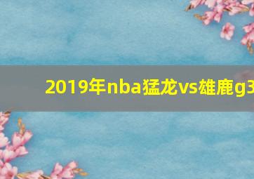 2019年nba猛龙vs雄鹿g3