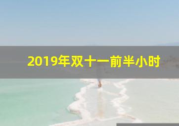 2019年双十一前半小时