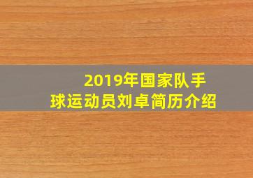 2019年国家队手球运动员刘卓简历介绍