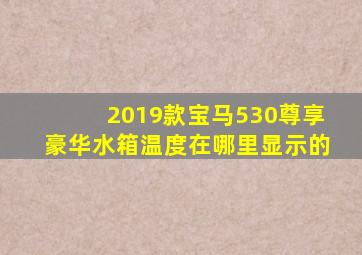 2019款宝马530尊享豪华水箱温度在哪里显示的