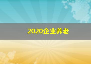 2020企业养老