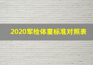 2020军检体重标准对照表