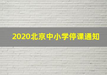 2020北京中小学停课通知