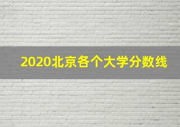 2020北京各个大学分数线