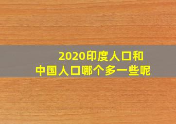 2020印度人口和中国人口哪个多一些呢