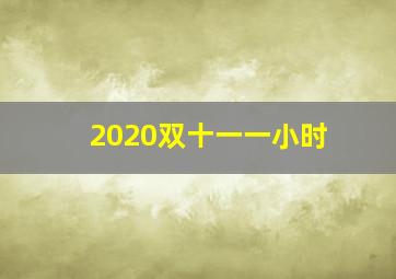 2020双十一一小时