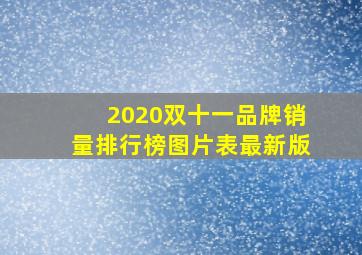 2020双十一品牌销量排行榜图片表最新版