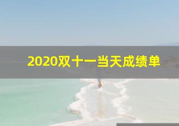 2020双十一当天成绩单