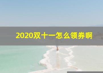 2020双十一怎么领券啊