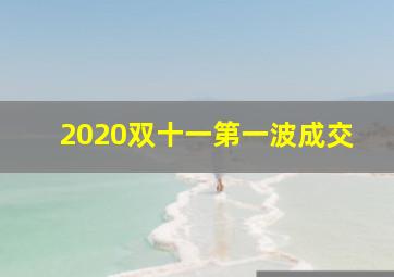 2020双十一第一波成交