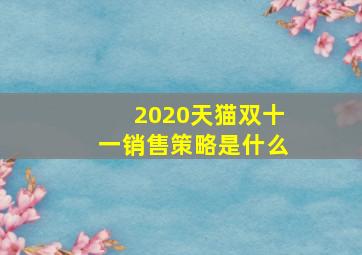 2020天猫双十一销售策略是什么