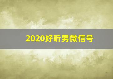 2020好听男微信号