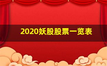 2020妖股股票一览表