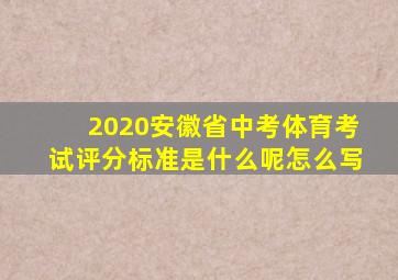 2020安徽省中考体育考试评分标准是什么呢怎么写