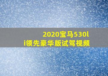 2020宝马530li领先豪华版试驾视频