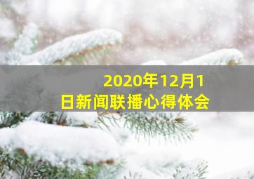 2020年12月1日新闻联播心得体会