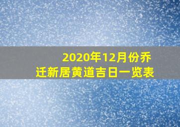 2020年12月份乔迁新居黄道吉日一览表