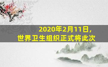 2020年2月11日,世界卫生组织正式将此次