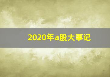 2020年a股大事记