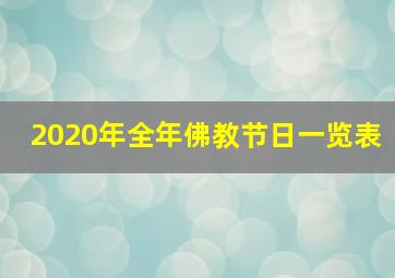 2020年全年佛教节日一览表