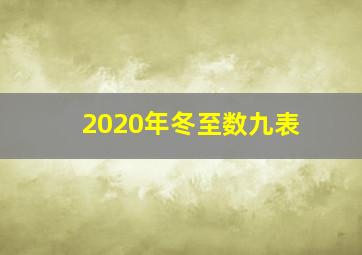 2020年冬至数九表