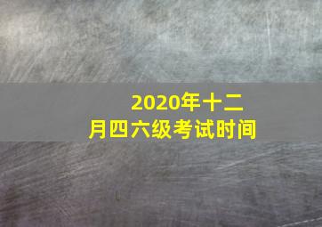 2020年十二月四六级考试时间