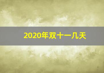 2020年双十一几天