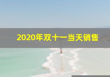 2020年双十一当天销售