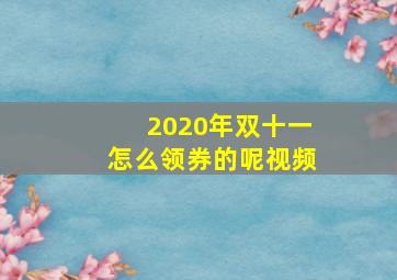 2020年双十一怎么领券的呢视频