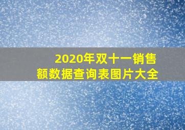 2020年双十一销售额数据查询表图片大全