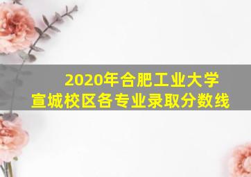 2020年合肥工业大学宣城校区各专业录取分数线