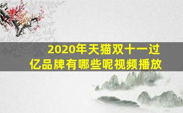 2020年天猫双十一过亿品牌有哪些呢视频播放