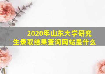 2020年山东大学研究生录取结果查询网站是什么