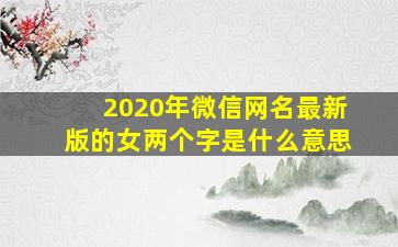 2020年微信网名最新版的女两个字是什么意思