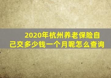 2020年杭州养老保险自己交多少钱一个月呢怎么查询