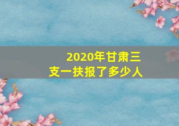 2020年甘肃三支一扶报了多少人