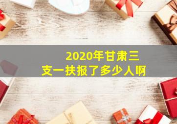 2020年甘肃三支一扶报了多少人啊