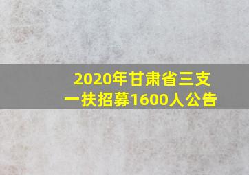 2020年甘肃省三支一扶招募1600人公告