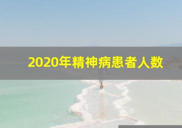 2020年精神病患者人数