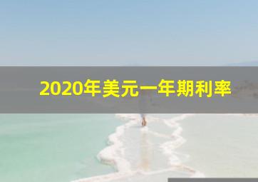 2020年美元一年期利率