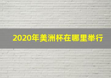 2020年美洲杯在哪里举行