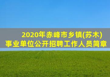 2020年赤峰市乡镇(苏木)事业单位公开招聘工作人员简章