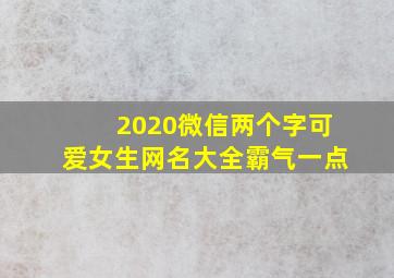 2020微信两个字可爱女生网名大全霸气一点