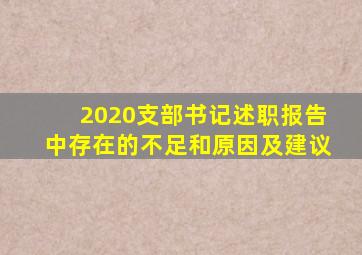 2020支部书记述职报告中存在的不足和原因及建议