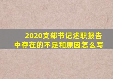 2020支部书记述职报告中存在的不足和原因怎么写