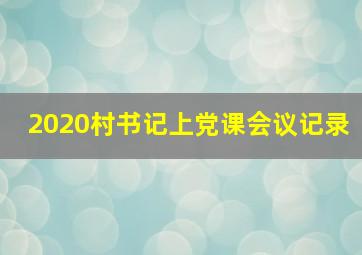 2020村书记上党课会议记录